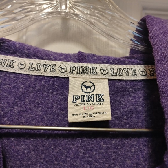 PINK Victoria’s Secret Purple Hoodie Sweatshirt Basic Style circa 2012 Size L - Picture 5 of 9